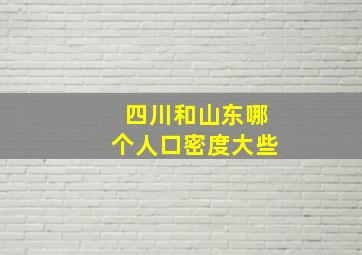 四川和山东哪个人口密度大些