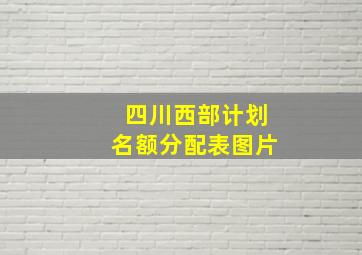 四川西部计划名额分配表图片