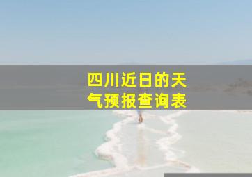 四川近日的天气预报查询表