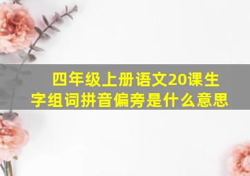 四年级上册语文20课生字组词拼音偏旁是什么意思