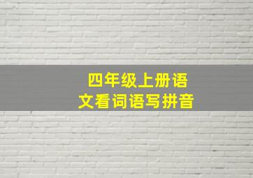 四年级上册语文看词语写拼音