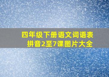 四年级下册语文词语表拼音2至7课图片大全