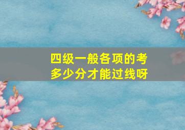 四级一般各项的考多少分才能过线呀