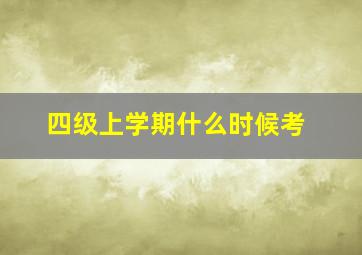 四级上学期什么时候考