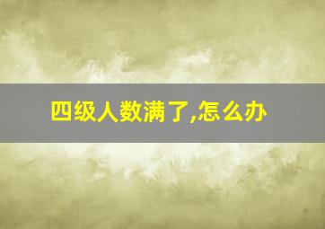 四级人数满了,怎么办