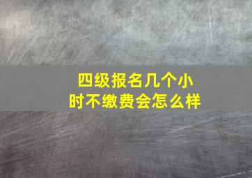 四级报名几个小时不缴费会怎么样