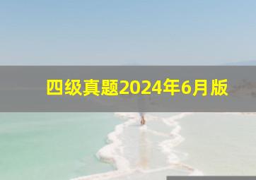 四级真题2024年6月版