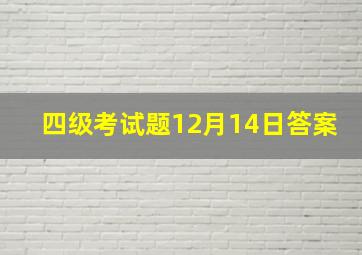 四级考试题12月14日答案