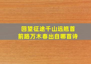 回望征途千山远翘首前路万木春出自哪首诗