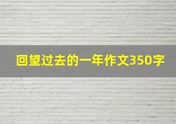 回望过去的一年作文350字