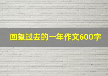 回望过去的一年作文600字