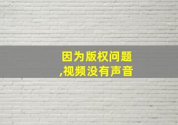 因为版权问题,视频没有声音