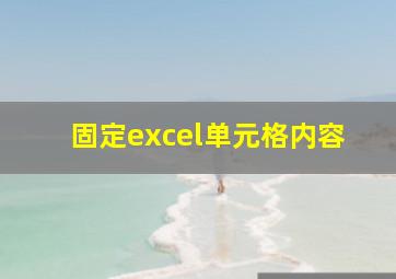 固定excel单元格内容