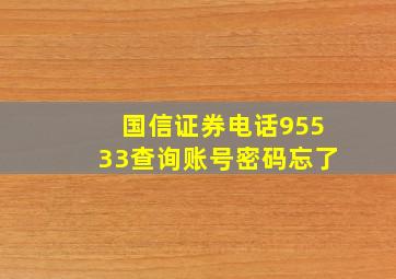 国信证券电话95533查询账号密码忘了