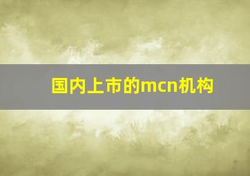 国内上市的mcn机构