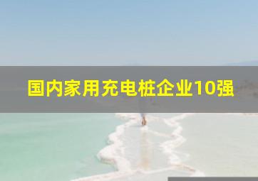 国内家用充电桩企业10强