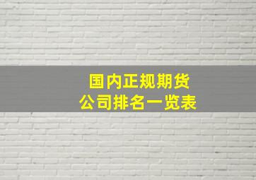 国内正规期货公司排名一览表