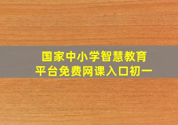 国家中小学智慧教育平台免费网课入口初一