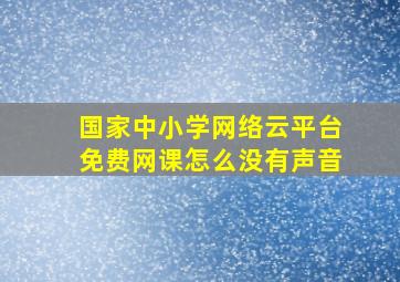 国家中小学网络云平台免费网课怎么没有声音