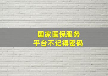 国家医保服务平台不记得密码