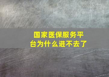 国家医保服务平台为什么进不去了