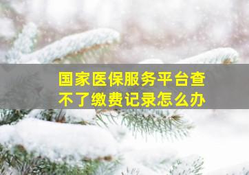 国家医保服务平台查不了缴费记录怎么办