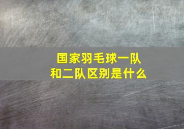 国家羽毛球一队和二队区别是什么