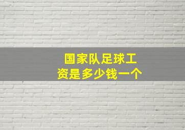 国家队足球工资是多少钱一个