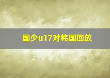 国少u17对韩国回放