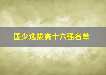 国少选拔赛十六强名单