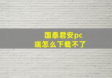 国泰君安pc端怎么下载不了