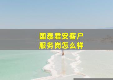 国泰君安客户服务岗怎么样