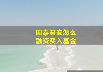 国泰君安怎么融资买入基金