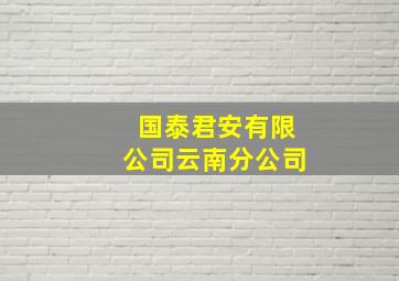 国泰君安有限公司云南分公司