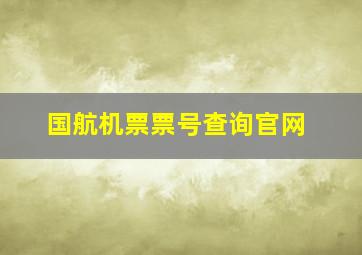 国航机票票号查询官网