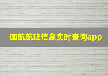 国航航班信息实时查询app