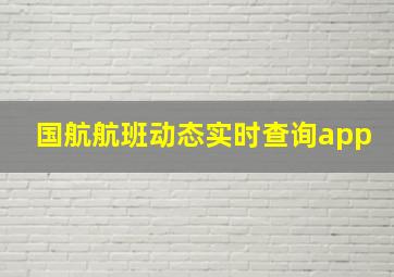 国航航班动态实时查询app