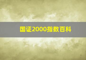 国证2000指数百科