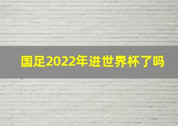 国足2022年进世界杯了吗