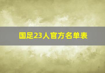 国足23人官方名单表