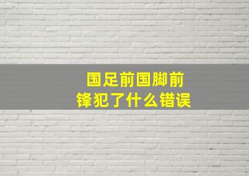 国足前国脚前锋犯了什么错误