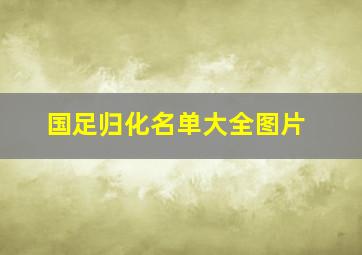 国足归化名单大全图片