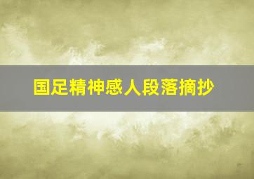 国足精神感人段落摘抄