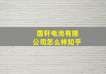 国轩电池有限公司怎么样知乎