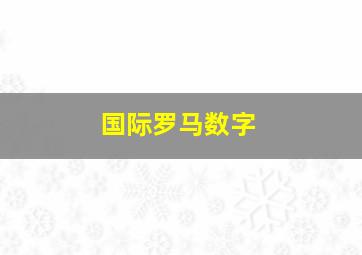 国际罗马数字