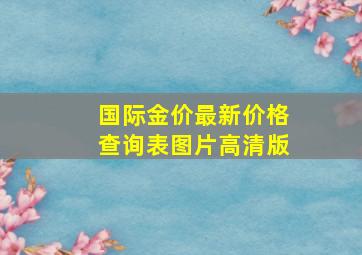 国际金价最新价格查询表图片高清版