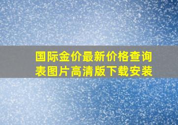 国际金价最新价格查询表图片高清版下载安装