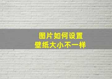 图片如何设置壁纸大小不一样