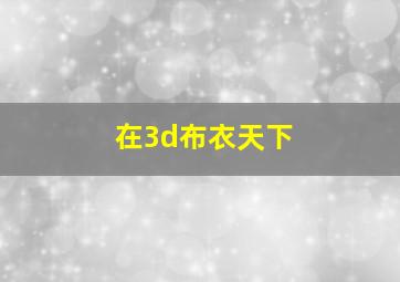 在3d布衣天下