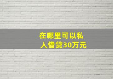 在哪里可以私人借贷30万元